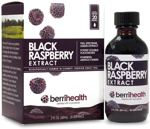 BerriHealth Premium Alcohol Free Black Raspberry Extract - 2 oz Glass Bottle